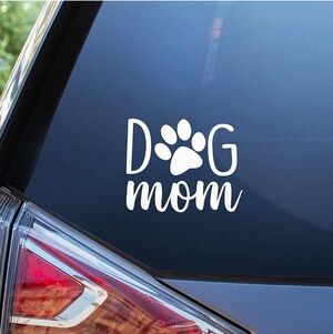 Dog Mom & Paw Print Car Vinyl Graphic Sticker Auto Truck Van Wall Laptop Decal